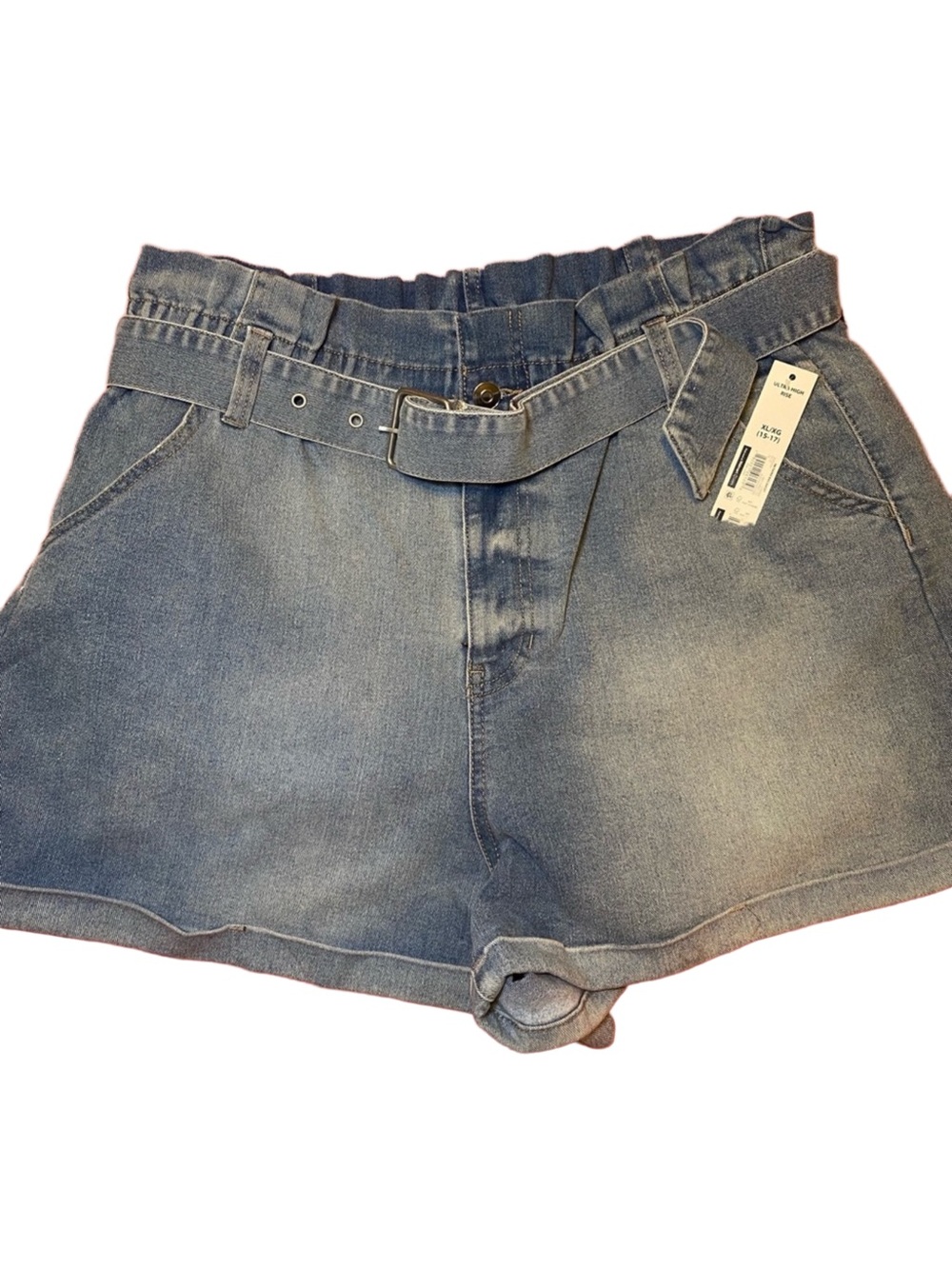 No Boundaries Paperbag Waist Denim Shorts XL